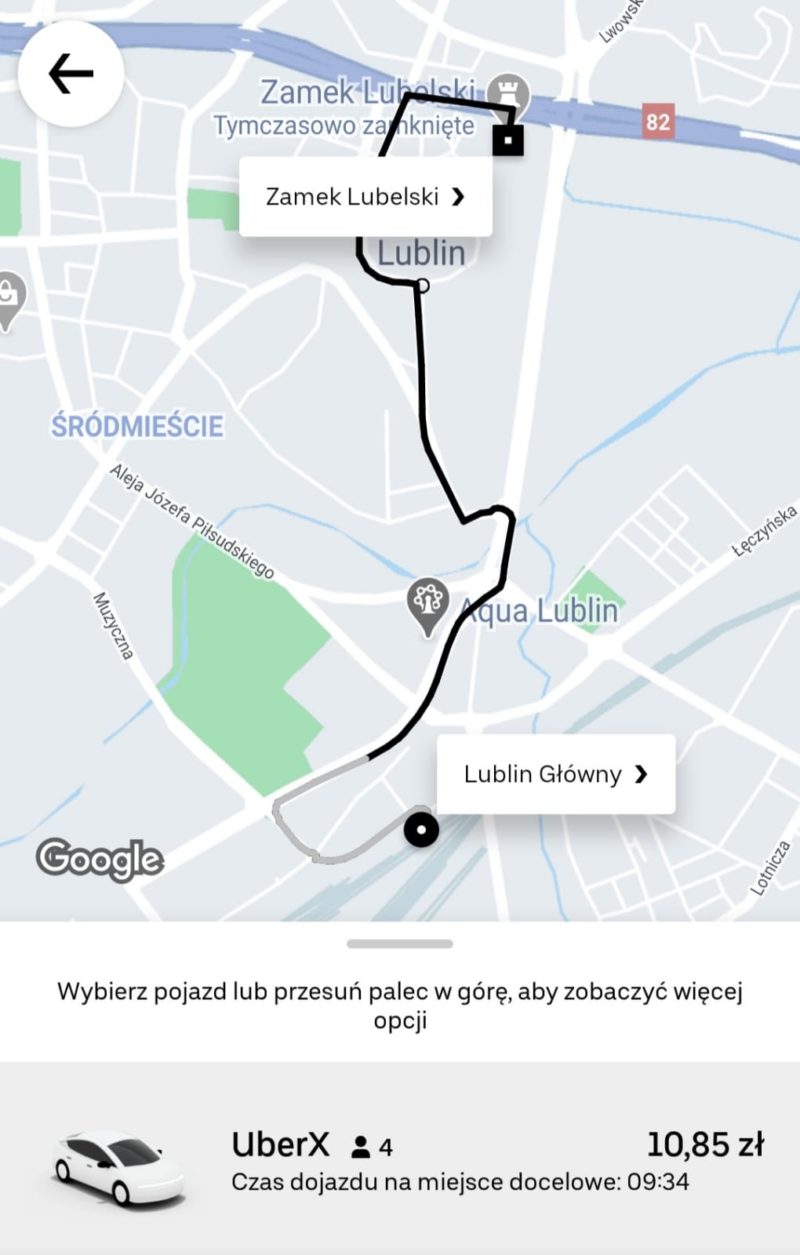 Lublin przykÅadowa trasa